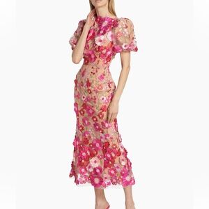 Elliatt Ingrid Floral-Embroidered Midi-Dress
